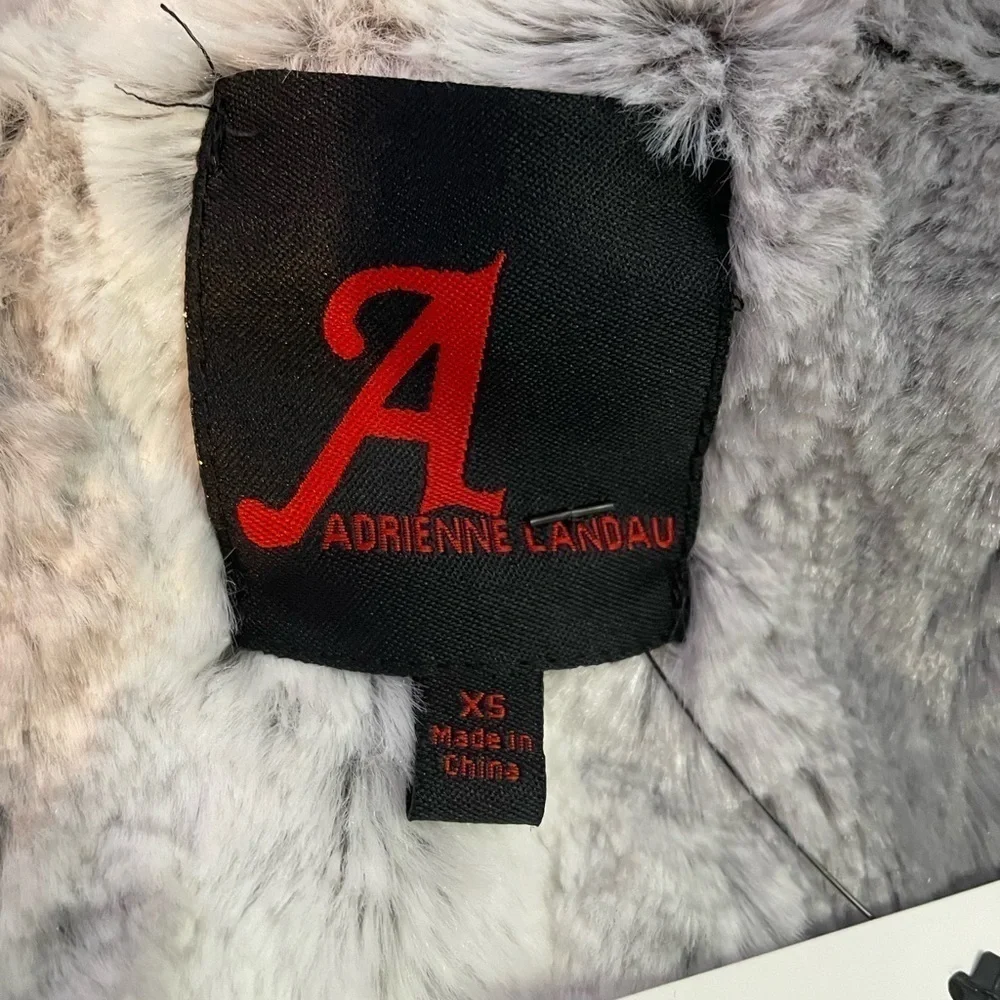 NWT A by Adrienne Landau‎ Faux Fur Reversible Bomber Jacket in Grey Size XS